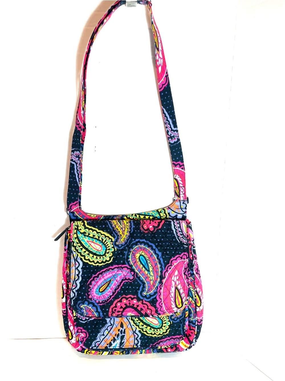 Vera Bradley Quilted Paisley Crossbody Messenger Bag Multicolor Floral Print